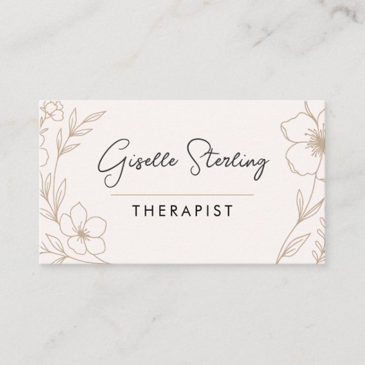 Modern Floral Counseling Professional Visitekaartje (Voorkant)