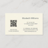 Modern Floral Cream Magnolia | QR-code Visitekaartje (Achterkant)