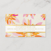 MODERN FLORAL creative flower sinaasappel roze Visitekaartje (Achterkant)