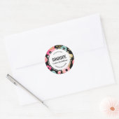 Modern Floral Custom Afstuderen Ronde Sticker (Envelop)