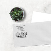 Modern Floral Custom Name Retouradres Rubberstempel