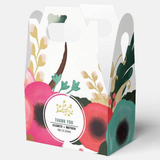 Modern Floral Custom Wedding Favor Boxes Bedankdoosjes (Geopend)