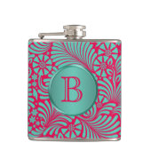 Modern Floral Damask Monogrammed Heupfles (Voorkant)