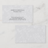 Modern Floral Damask White Grey Visitekaartje (Voorkant / Achterkant)