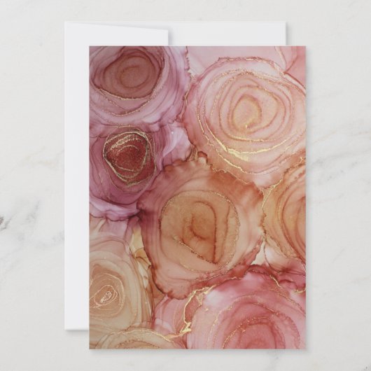 Modern Floral Dark Carmine Wedding Kaart (Achterkant)