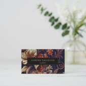 Modern Floral Dark Colorful Elegant Visitekaartje (Staand voorkant)