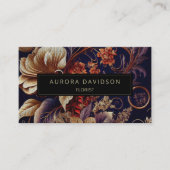 Modern Floral Dark Colorful Elegant Visitekaartje (Voorkant)