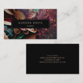 Modern Floral Dark Colorful Elegant Visitekaartje (Voorkant / Achterkant)
