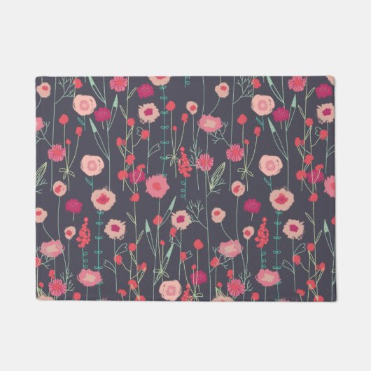 Modern Floral Dark Deurmat (Voorkant)