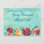 Modern Floral Daylight Savings herinneringen Briefkaart (Voorkant)