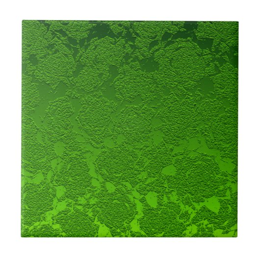 Modern Floral Decorative Green Girly Pattern Tegeltje (Voorkant)