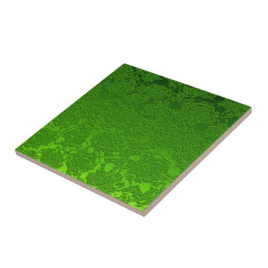 Modern Floral Decorative Green Girly Pattern Tegeltje (Zijkant)