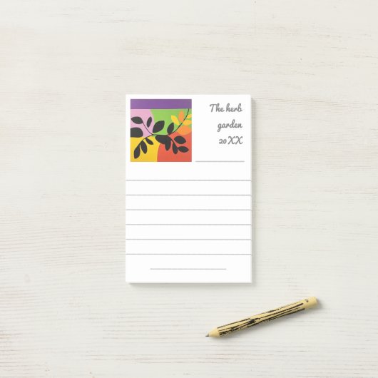 Modern Floral Design gewaagd en abstract Post-it® Notes (Op bureau)