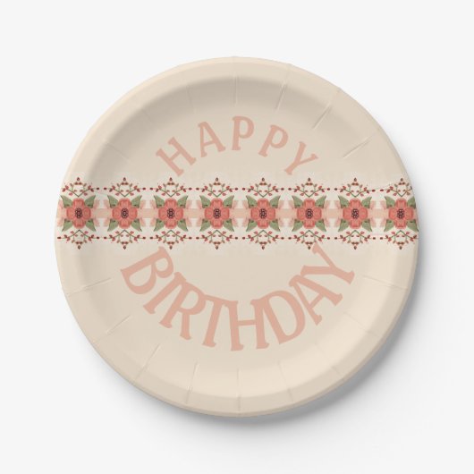 Modern Floral design Papieren Bordje (Voorkant)