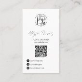 Modern floral designer house plant logo qr code visitekaartje (Achterkant)