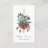 Modern floral designer house plant logo qr code visitekaartje (Voorkant)