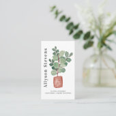 Modern floral designer plant fig. logo qr code visitekaartje (Staand voorkant)