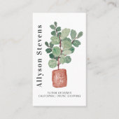 Modern floral designer plant fig. logo qr code visitekaartje (Voorkant)