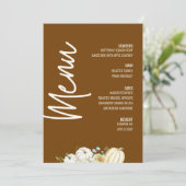 Modern Floral Dinner Menu Thanksgiving Herfst Kaart (Staand voorkant)