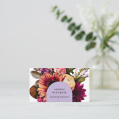 Modern Floral | Donkerkleurig en elegant Visitekaartje (Staand voorkant)