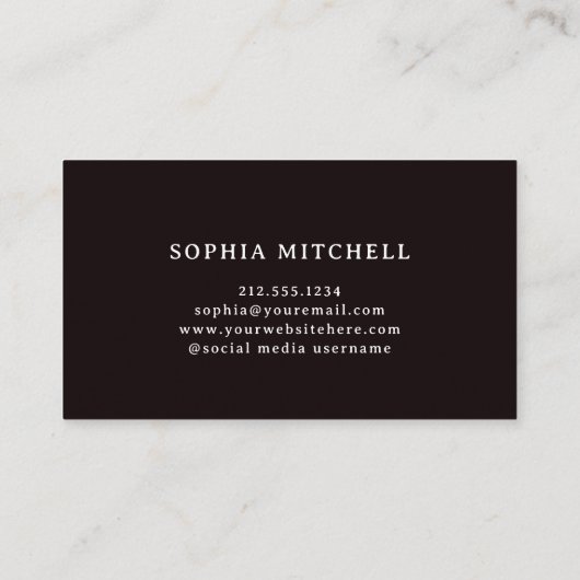 Modern Floral | Donkerkleurig en elegant Visitekaartje (Achterkant)