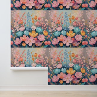 Modern Floral Dream Garden Peel en Stick Behang