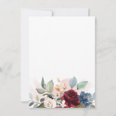 Modern Floral Dusty Blue Burgundy Foliage Wedding Kaart (Achterkant)