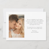 Modern Floral | Eenvoudig twee fotobruiloft Bedankkaart (Achterkant)