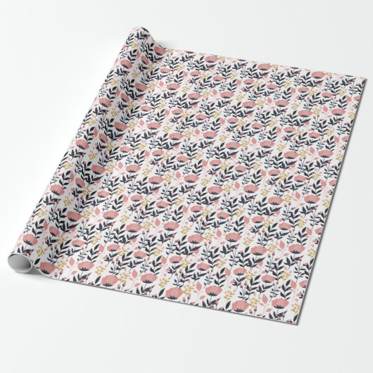 Modern Floral Elegance Cadeaupapier (Uitgerold)