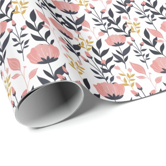 Modern Floral Elegance Cadeaupapier (Rol Hoek)