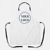 Modern Floral Elegant Gepersonaliseerd Logo Bakken Schort (Voorkant)