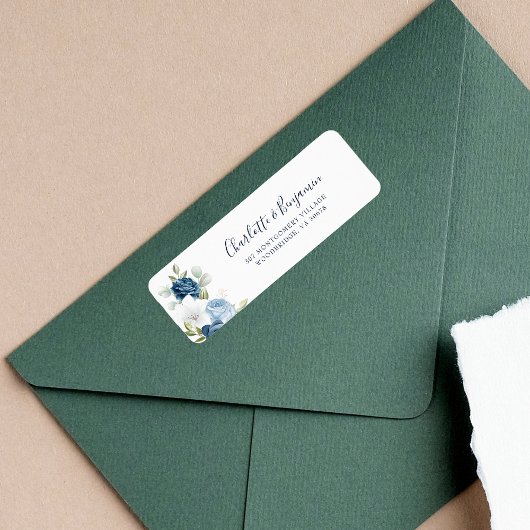 Modern Floral Elegant Script Retour geadresseerd Etiket