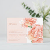 Modern Floral Elegant Wedding Details Kaart (Staand voorkant)