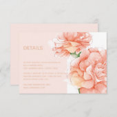 Modern Floral Elegant Wedding Details Kaart (Voorkant / Achterkant)