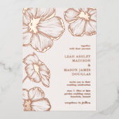 Modern Floral Elegant Wedding Folie Uitnodiging (Voorkant)