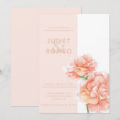 Modern Floral Elegant Wedding Kaart (Voorkant / Achterkant)