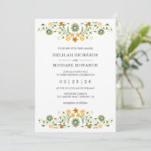 Modern Floral Elegant Wedding Kaart (Staand voorkant)