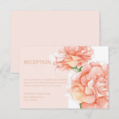 Modern Floral Elegant Wedding Reception Kaart (Voorkant / Achterkant)