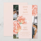 Modern Floral Elegant Wedding Save The Date (Voorkant / Achterkant)