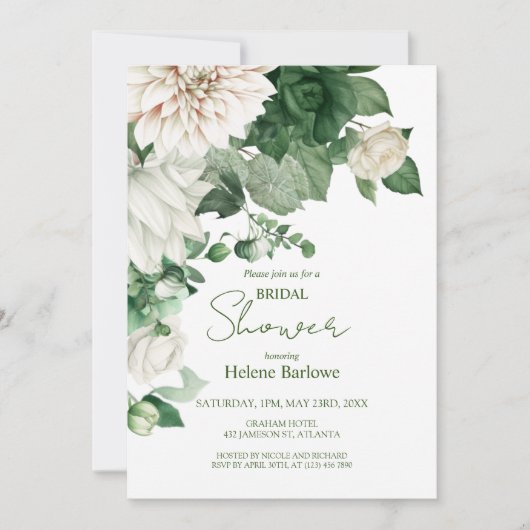 Modern Floral Emerald Groen Vrijgezellenfeest Kaart (Voorkant)