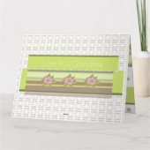 Modern Floral en Polka Dot Kaart (Achterkant)