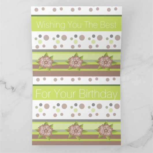 Modern Floral en Polka Dot Kaart (Binnen)