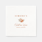 Modern Floral Fall In Love Bridal Shower  Servet (Voorkant)