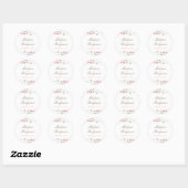 Modern Floral Favor Sticker - Zacht roze (Vel)