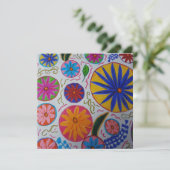 Modern Floral Flat Wenskaart (Staand voorkant)