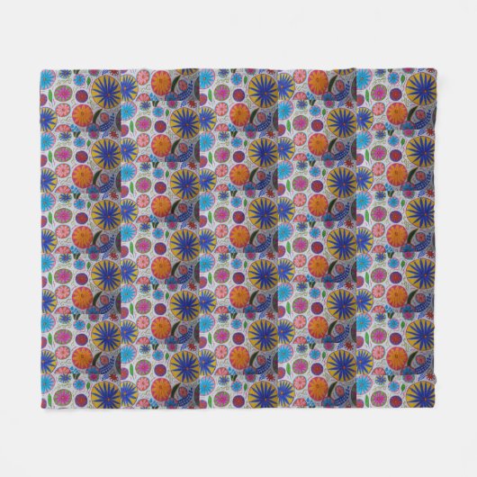 Modern Floral Fleece Blanket Deken (Voorkant (Horizontaal))