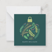Modern Floral Foliage Ornament Prettige feestdagen Notitiekaartje (Voorkant)