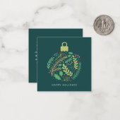 Modern Floral Foliage Ornament Prettige feestdagen Notitiekaartje (Voorkant / Achterkant in situ)