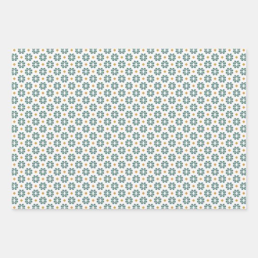 Modern Floral Forest Groene Set van Wrapping Paper (Voorkant)