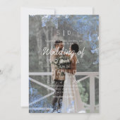 Modern Floral Frame Photo Modern Wedding  Kaart (Voorkant)